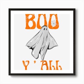 Womens Boo Y?All Country Western Ghost Funny Halloween Art Print