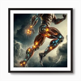 Cyborg running 1 Art Print