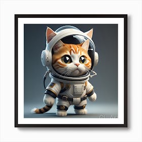 Astronaut Cat Art Print