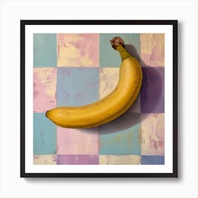 Banana Pastel Checkerboard 2 Art Print