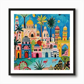 Kids Travel Illustration India 1 Art Print