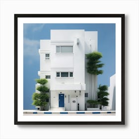 White House With Blue Door 2 Art Print