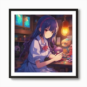 Anime Girl In A Room Art Print