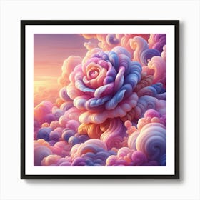 Fractal Rose Art Print