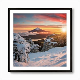 Sunrise Over Mount Fuji Art Print