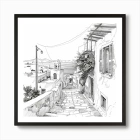 Mykonos Street Art Print