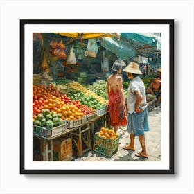 Vietnam Fruit Market 3 Art Print