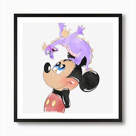 Mickey and Dragon Art Print