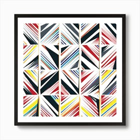 Abstract Geometric Stripes Art Print