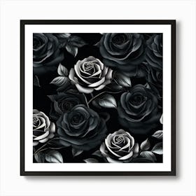 Black Roses 3 Art Print