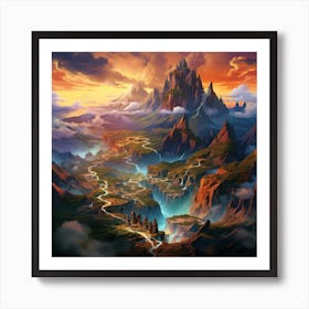 Fantasy Landscape Painting Poster