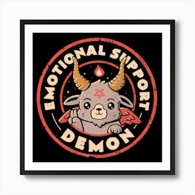 Emotional Support Demon - Funny Evil Baphomet Gift 1 Art Print