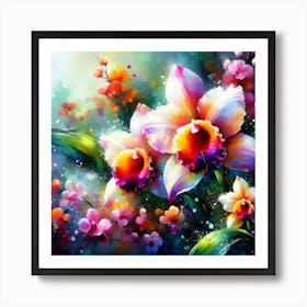 Colorful Orchids 1 Art Print