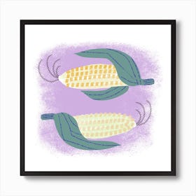 Fresh Corn On The Cob Square Art Print