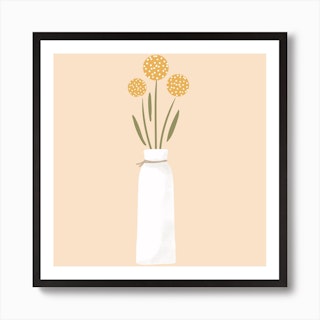 Billy Button Square Art Print