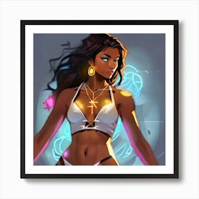 Black Woman In Bikini Art Print