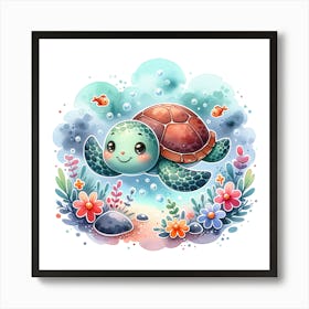 Sea Turtle Animal Ocean Art Print