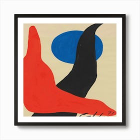 Red Boomerang, Blue Orb (1971) Art Print