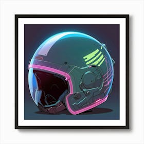 Neon Helmet 3 Art Print