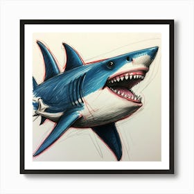 Great White Shark Art Print