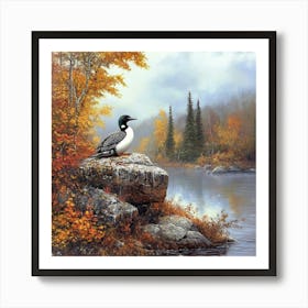 Loon By The Lake Art Art Print