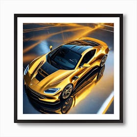 Golden Corvette 2 Art Print