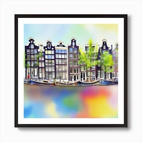 Amsterdam Houses Watercolor Art Print 2 Art Print