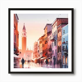 Venice At Sunset 2 Art Print