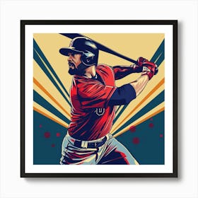 A Baseball Player Hitting Home Run Vector Design 1718672890 4 Art Print