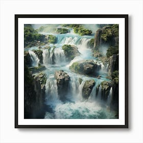 Forest Waterfall Art Print