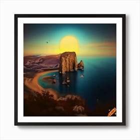 Sunset On The Beach 1 Art Print