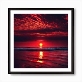 Sunset On The Beach 666 Art Print