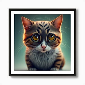 Cat With Big Eyes Art Print