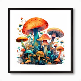 Colorful Mushrooms 12 Art Print