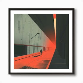 Man Walking Down A Street Art Print