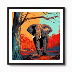 Elephant In The Forest 1 Art Print