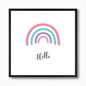 cute colorful hand drawn rainbow Art Print