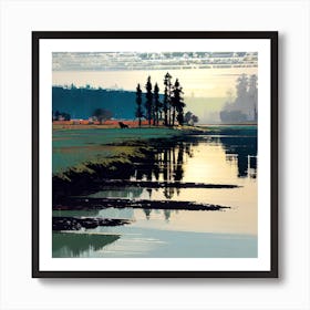 Sunset By The River 1 Art Print