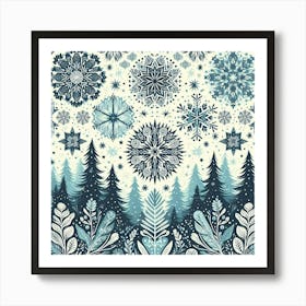 Winter Snowflakes Affiche