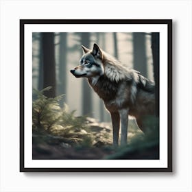 Wolf In The Forest 76 Art Print