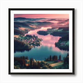 Sunrise Over Lake Art Print