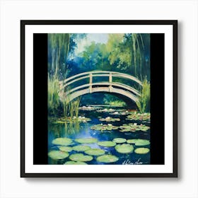 Water Lily Bridge 2 Art Print