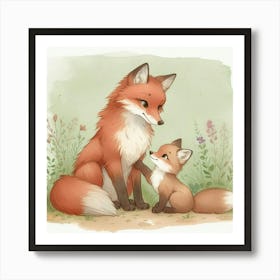 Foxes Art Print