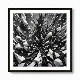 Black and White Abstract Art 429 Art Print