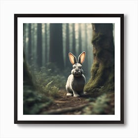 Rabbit In The Forest 50 Art Print