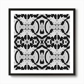 Abstract Black And White Pattern 2 Art Print