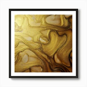 Gold Abstract Painting Art Print