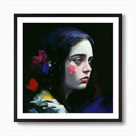 Sad Girl Colordarkness Art Print