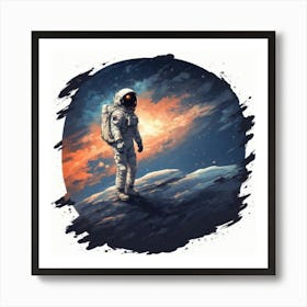 Astronaut In Space Art Print