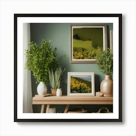 Yellow Flowers On A Table Art Print